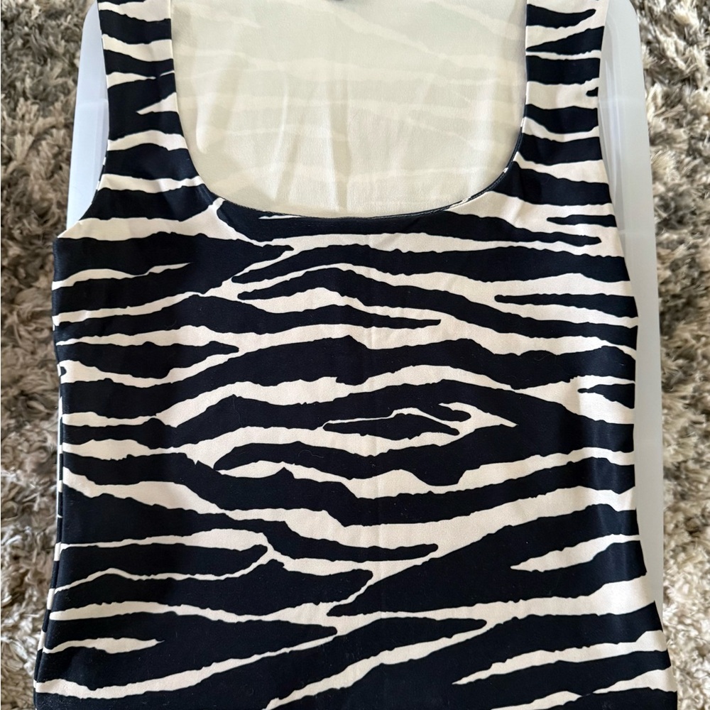 Zebra Print scoop neck Women's Top
